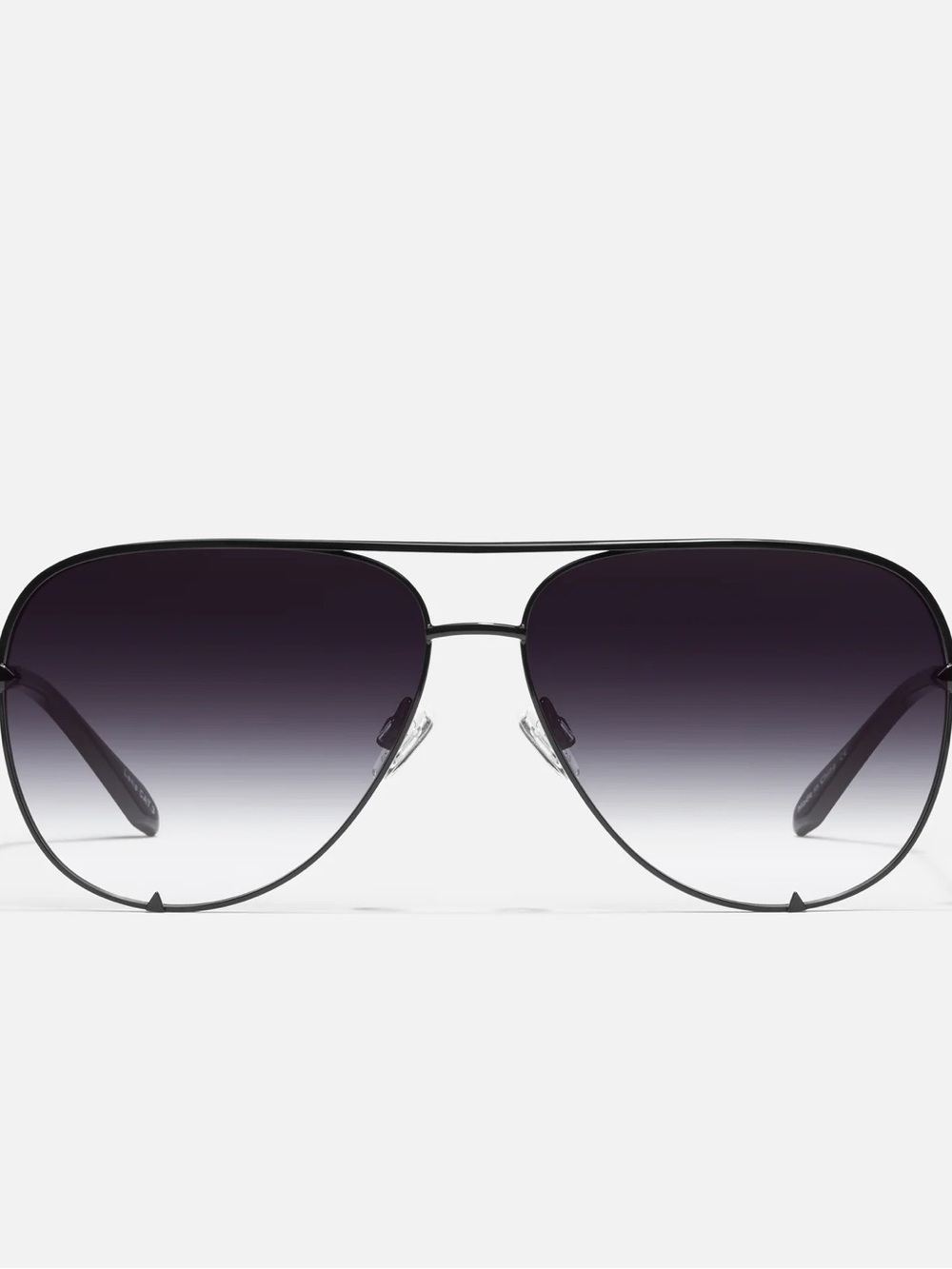 Quay High key Mini Aviator Sunglasses with Gradient Smoke Lenses